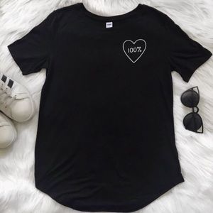 5x$25 Old Navy Womens Size Small Black Embroidered Heart Short Sleeve Shirt NWOT